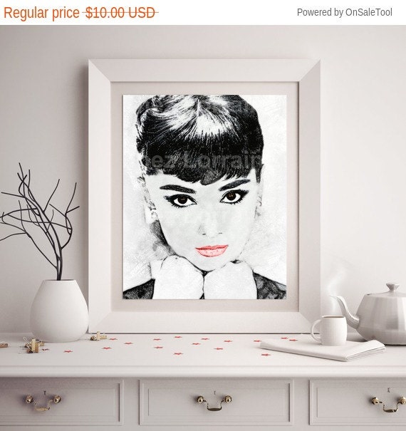 On Sale Audrey Hepburn Art Decor Audrey Hepburn by ChezLorraines