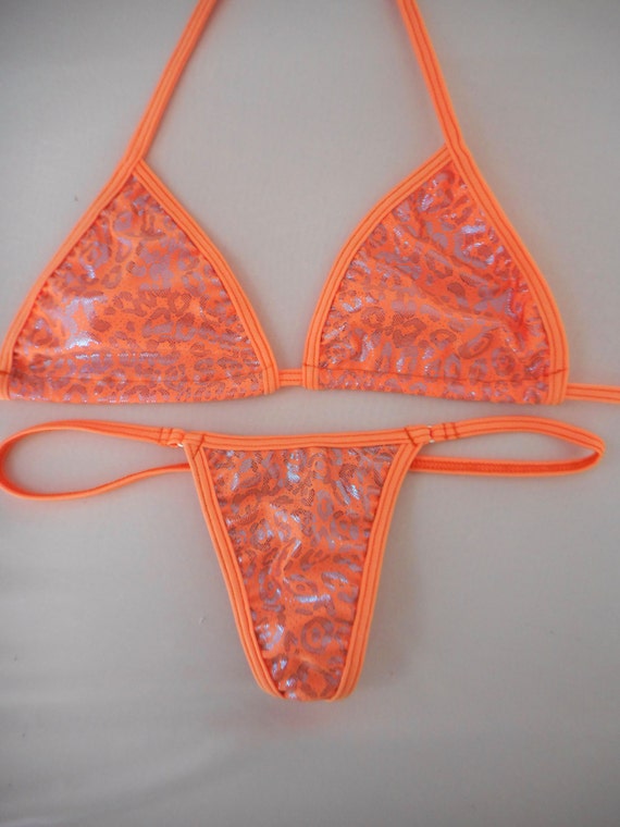 Orange Leopard G String Bikini Neon Leopard Thong Bikini My Xxx Hot Girl 8301