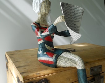JUNE - paper mâché figurine