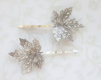 Maple leaf hair pin | Etsy