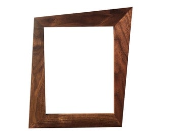 Walnut Trapezoid Picture Frames With Glass & Backing