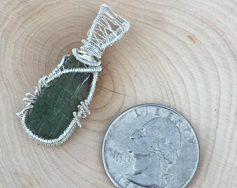 Mini moldavite wire wrapped pendant, moldavite wire wrap, moldavite pendant, moldavite necklace, moldavite jewelry