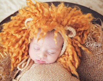 Newborn Knit Pattern, Newborn Knitting Pattern, Photo Prop Pattern, Newborn Prop Pattern, Baby Hat Pattern, Lion, Lion Hat, Lion Prop Set