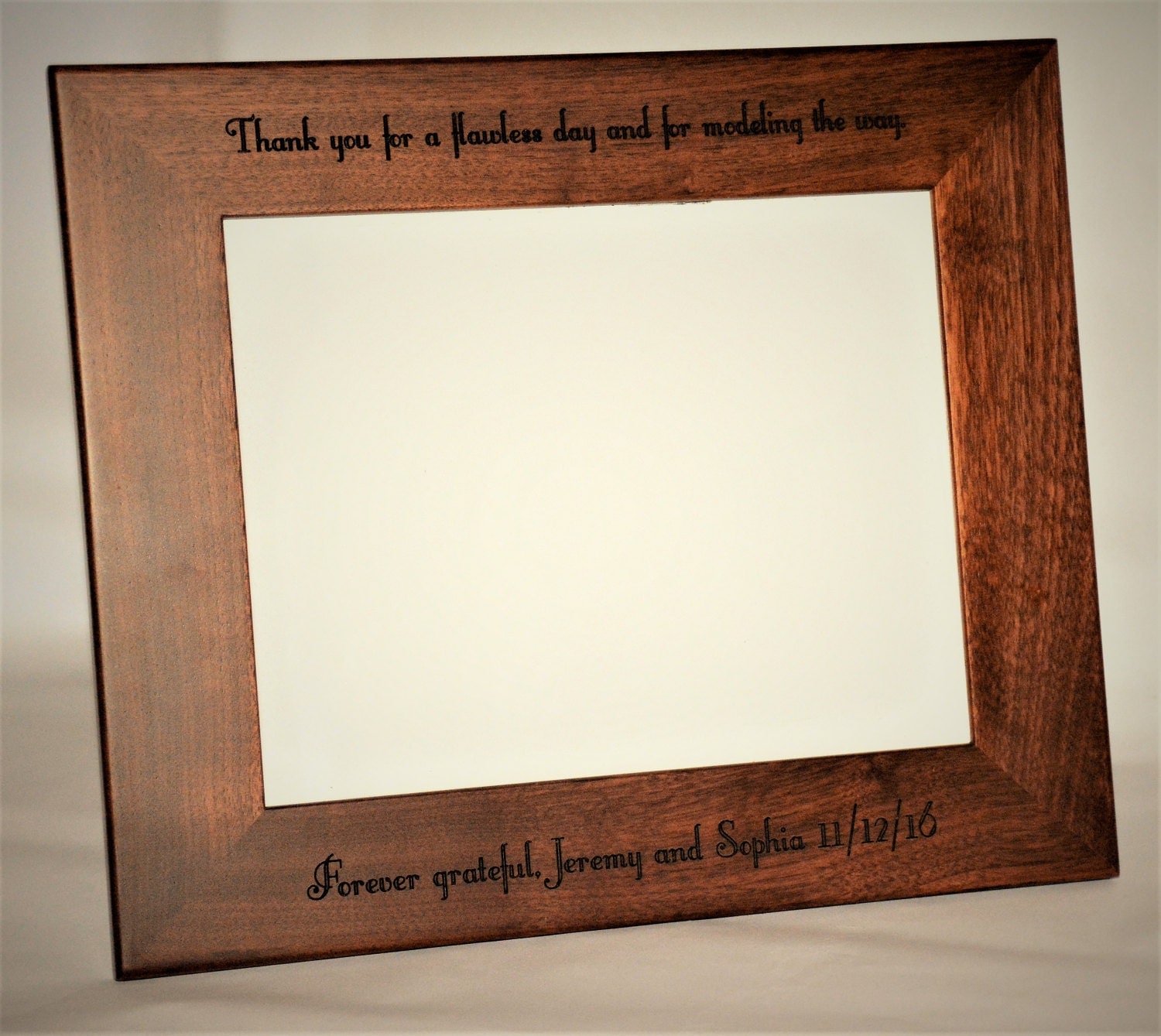 5x7 Laser Engraved Walnut Wooden Picture Frame Custom picture