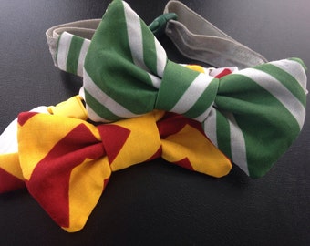 harry potter gryffindor slytherin boys bow tie neck wear adjustable elastic character hand sewn accessory