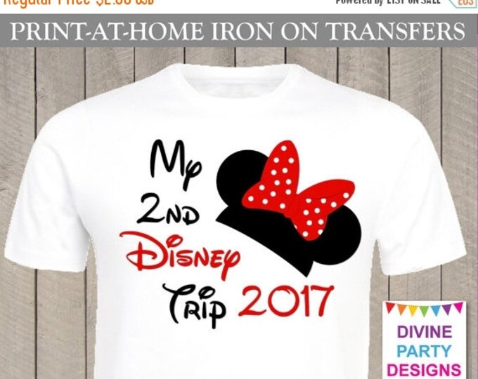SALE INSTANT DOWNLOAD Print at Home Red Girl Mouse My 2nd Disney Trip 2016 Iron On Transfer / Printable / T-shirt / Item #3100
