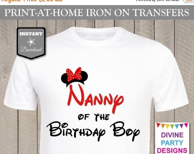SALE INSTANT DOWNLOAD Print at Home Red Girl Mouse Nanny of the Birthday Boy / Printable / Family / Party / Item #3104
