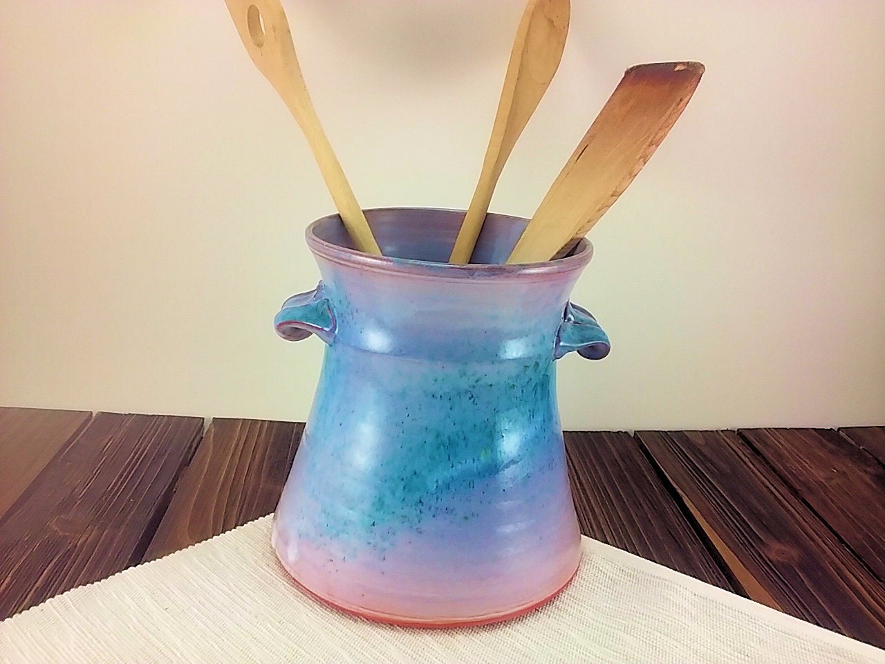 kitchen utensil crock jar for spoons pottery crock ceramic