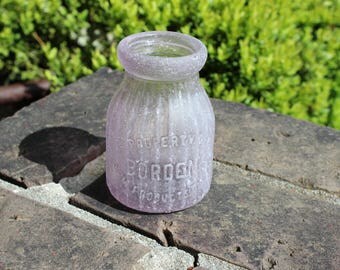 Sea Glass Bottle - Bordens Milk Bottle Lavender