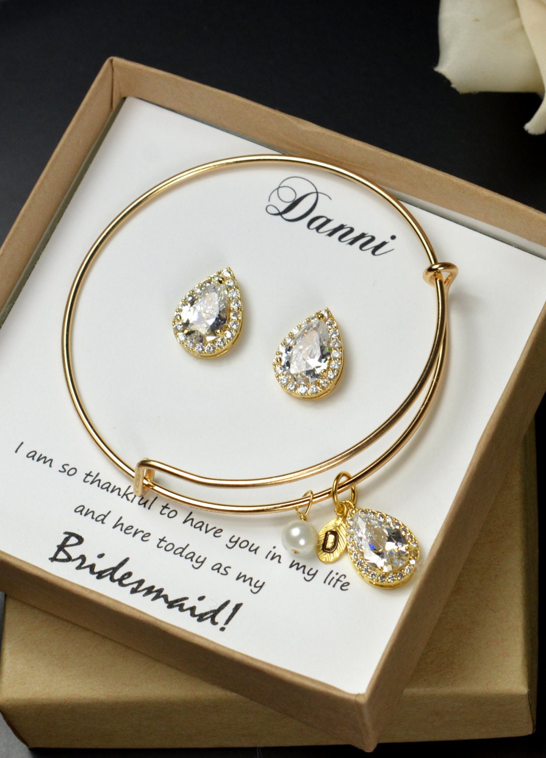 Gold Wedding Jewelry Bridesmaid Gift Bridesmaid Jewelry Bridal