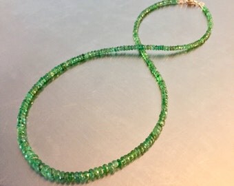 14kt Colombian Emerald Necklace