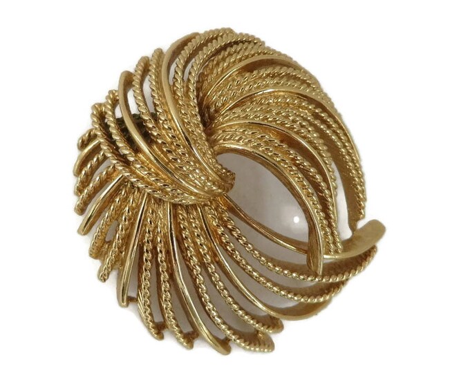 ON SALE! Vintage MONET Brooch, Gold Tone Textured Signed Monet Costume Jewelry Gift Idea