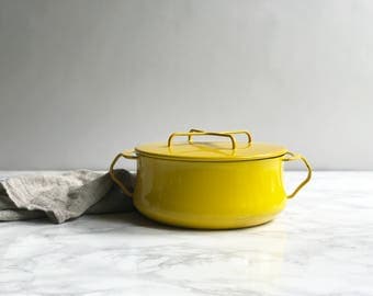 Larger Yellow Enamel Dansk Stock Pot / Dutch Oven Dansk Kobenstyle