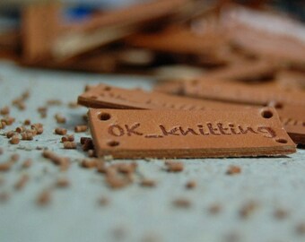Custom Leather Tags Knitting tags hat Custom Labels for Knitting Custom Leather Labels Personalized Leather Labels logo labels for Knitting