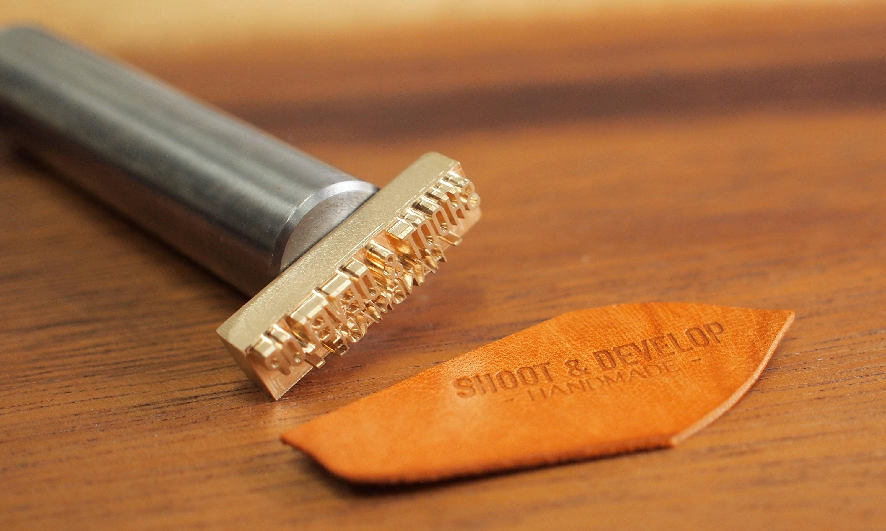 Personalized Leather stamp with hammering handle brass stamp