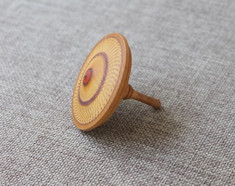 Vintage Handcrafted Turned Wood Spinning Top, Vintage Wood Toy