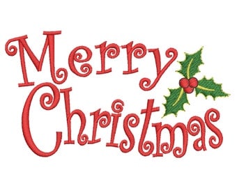 Merry Christmas Embroidery Design