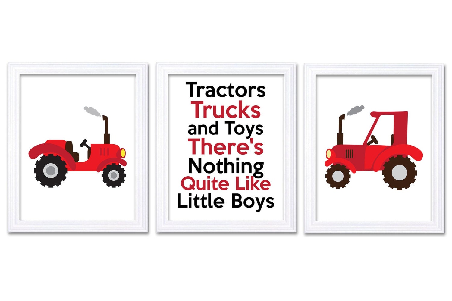 Tractor Nursery Art Tractors Trucks and Toys Theres Nothing Quite Like Little Boys Prints Set of 3 R