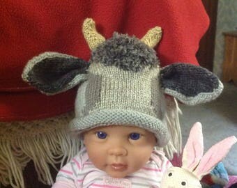 Knit Baby Goat, Billy Goat hat