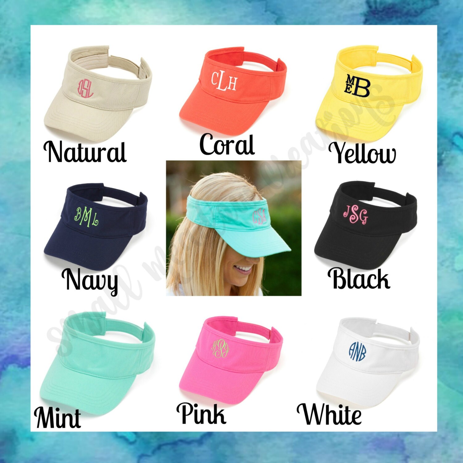 Monogrammed Visor Personalized visor Personalized hat
