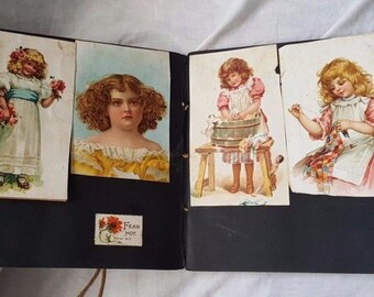 Victorian 1900's scrapbook Belleville Ontario Canada reference cards articles newspaper clippings photos Canadian old antique pictures rare