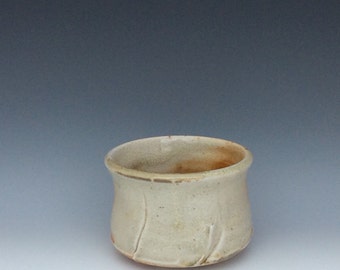 Whiskey cup wood fired white shino glaze