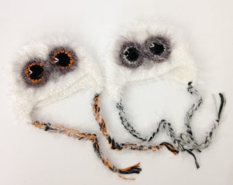 Baby Boy or Girl Owl Hat, Newborn Photo Prop, 0 - 3 months, RTS. Fuzzy Owl Hat, Baby Photo Prop, Gift.
