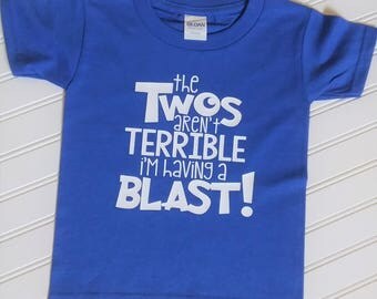 The Twos aren't Terrible, I'm Having a Blast Birthday Shirt, Boys 2nd Birthday Shirt, Girls 2nd Birthday Shirt, Childrens 2nd Birthday Shirt