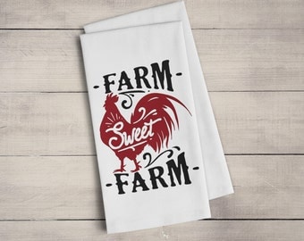 Farmhouse Dish Towel - Farm Sweet Farm Kitchen Towel