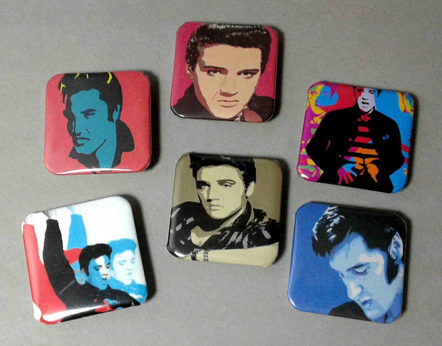 Elvis Presley Button Pins Pop Art Elvis Art Elvis Gifts