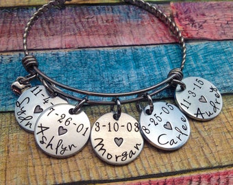 Mother's Day, Personalized Grandma Bracelet, Mom Bracelet, Grandma Bracelet, Custom Jewelry, Custom Bangle, Grandma Gift