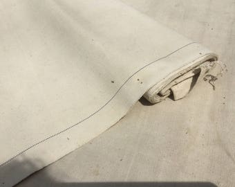 Vintage salvaged heavy duty canvas upholsterer's material 20 ft