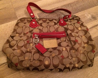 coach bag red interior