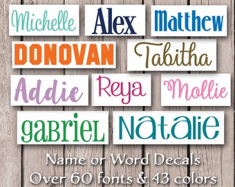 Name Decal / Vinyl Name Decal / Name Sticker / Personalized Decal / Word Decal / Custom Name Decal / Name Label / Waterproof Vinyl Decal