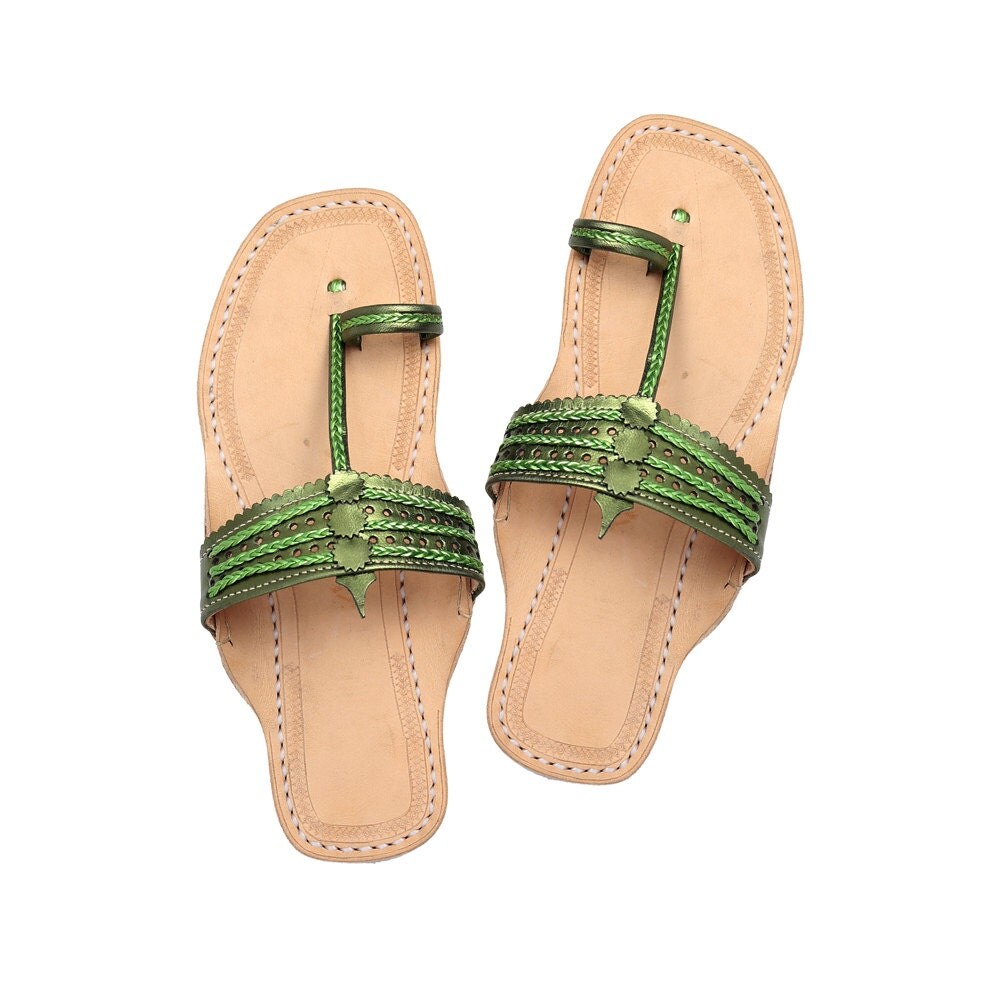 green evening sandals