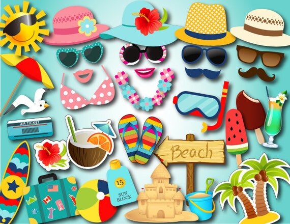 Instant Download Summer Beach Party Photo Booth Props Beach