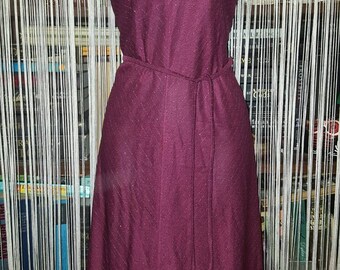 Nostalgic vintage 80s sheer metallic thread dress with bolero
