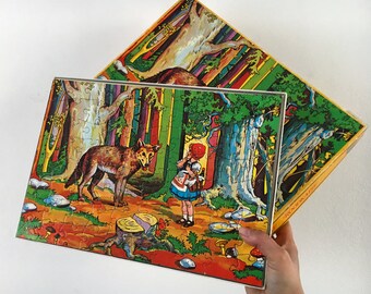 Vintage puzzle little Red Riding Hood