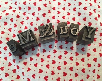 Vintage Letterpress Blocks - You & Me