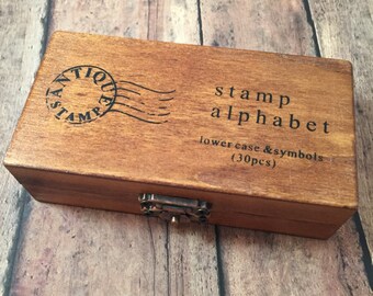 Lower case rubber stamp alphabet & symbols - rubber stamp set, alphabet stamps, scrapbook findings, letter stamp set, DIY craft supplies