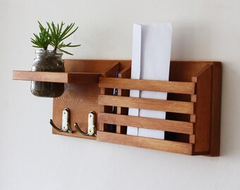 Mail Organizer, Mail And Key Holder, Key Hooks, coat rack, coat hanger, Organizer, pallet furniture, letter holder, mason jar decor