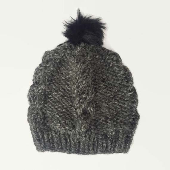 pom pom hat luxe >Little Hat Fur Pom Chunky Slouchy Cable Beanie Southwick Knit Kids