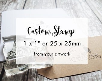 Custom Stamp, custom logo stamp, custom rubber branding stamp 1x1 inch