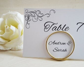 Set of 10 wire table number holder, seating card holders, wedding card holder, name card holder, wedding tag holders