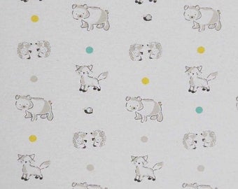 Woodland creatures flannel fabric