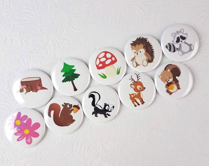 Nature Play Magnets - Kid's Party Favors - Bulletin Board Magnets - Classroom Magnets - Gifts kids - Stocking Stuffers - Gift Ready