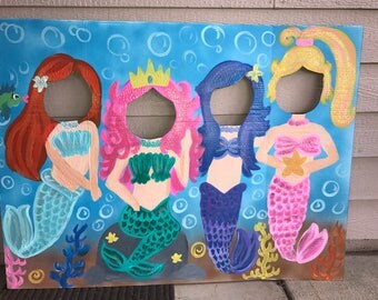 mermaid party mermaid birthday mermaid cutout mermaid photo stand in mermaid face - Face In Hole Halloween mermaid party mermaid birthday mermaid cutout mermaid photo stand in mermaid face - Face In Hole Halloween