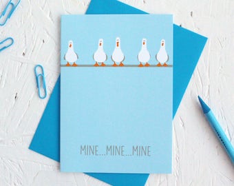 Funny Birthday Card, Anniversary Card, Valentine's Day Card, Birthday Card, Seagulls Card, Finding Nemo Card, Mine Mine Mine, Seagulls