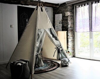 tipi, NO WOOD POLES, teepee, kids teepee, montessori tent, play tent