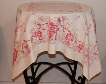 Pinks, Purples, Grapes and Vines Kitchen Tablecloth